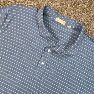 Tasc Performance Mens XXL Polo Shirt Blue Green Striped Bamboo Organic Cotton
